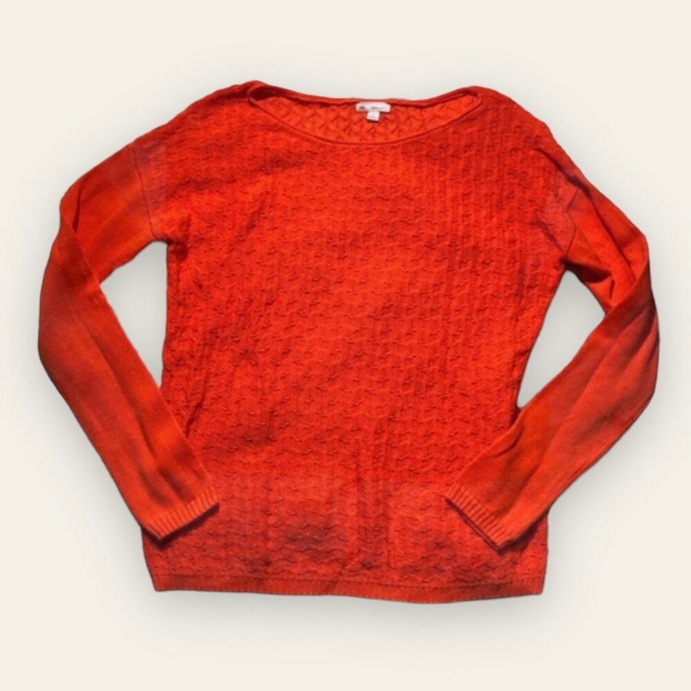 Gap orange halloween boatneck long sleeve cotton knit pullover sweater size xs